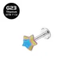 Anillo para Labio de Resina con Estrella de Cinco Puntas de Aleación de Titanio F136 Clavo para Labio de Titanio G23 Adorno para Labio Clavo para Hélice de Oreja Joyería para Piercing Corporal