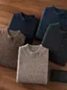 Suéter de Cachemira de Punto Siete Pines Casual de Negocios para Hombre Otoño e Invierno Cuello Alto Medio Engrosado Suéter de Punto Interior de Cachemira Estilo Nuevo