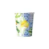 Nova Decoração de Bandeirola de Feliz Aniversário para Mesa com Tema de Porcelana Limão Azul e Branco Festa de Frutas de Verão