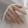 Anillo Fresco de Estrella y Luna para Mujer Lujo Ligero Sentido de Diseño de Nicho Estrella y Luna Apertura Enlace de Dedo Regalo del Día de San Valentín