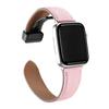 Correa para Apple iWatch con hebilla magnética y diseño de lichi, correa para Apple Smart Watch de piel de becerro de doble cara, sencilla