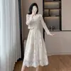 Conjunto Bordado Novo Outono 2026: Elegante Conjunto de Saia de Renda Solúvel em Água de Luxo Leve em Azul, Damasco e Rosa