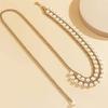 Cadena de cintura con perlas de imitación retro, joyería transfronteriza europea y americana, cadena de metal multicapa de alta calidad para mujer, accesorios de cadena corporal