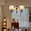 Sala de Estar Hall Estilo Medieval Luz Principal Estilo Nanyang Retro Atmosfera Quente Tecido Floral Quarto Restaurante Proteção para os Olhos Lustre