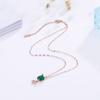 Nuevo Collar Pez de la Buena Suerte para Mujer Moda Simple Lujo Ligero Ónix Verde Pez Dorado Cadena Clavícula Venta al por Mayor