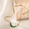 Collar de titanio y circonita de acero galvanizado en oro auténtico Aogu, estilo transfronterizo, cadena de clavícula retro de alta calidad para mujer