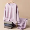 Conjunto de Roupa Íntima Térmica para Meninos Lã Seda Roupas de Outono para Meninas e Calças para Crianças Maiores e Bebê Aconchegante com Forro de Fleece Roupas Grossas para Casa