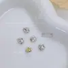 Accesorios de Uñas de Moda con Diamantes Transparentes Blancos Apilados Populares, Corazón de Melocotón Inclinado, Cuadrado Grueso, Perlas Tridimensionales, Bolas de Diamante Terminadas y Diamantes Brillantes