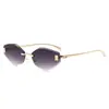 Nuevas Gafas de Sol Sin Montura Estilo Europeo y Americano de Moda Tendencia Metálicas Adelgazantes para Hombres y Mujeres Estilo Callejero Color Fotográfico Gafas con Protección Solar que Cambian de Color