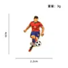 Broche de jogador de futebol transfronteiriço, item de fã em formato de camisa, lembrança, acessório de vestuário, distintivo de liga metálica esmaltada