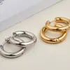 Pendientes de Aro Versátiles Simples de Acero de Titanio Color Duradero No se Desvanecen para Mujer Pendientes de Moda Europeos y Americanos Tendencia Estilo Ins Accesorios para Orejas