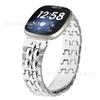 Correa de reloj inteligente sencilla de aleación para Fitbit Versa4, correa de reloj universal cruzada Versa3