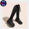 Populares Botas Altas de Caballero para Mujer, Versátiles Nuevas de Invierno con Suela Gruesa 2026 Adelgazantes de Tacón Grueso en Marrón