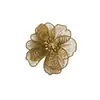 Broche Floral Hueco de Doble Capa Transfronterizo Europeo y Americano, Pin Floral de Lujo Ligero de Alta Gama, Accesorio Sencillo y Elegante para Trajes y Abrigos