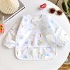 Nuevos Baberos Estilo Japonés para Bebés, Batas Impermeables de Manga Larga para Todo el Cuerpo para Niños, Ropa Reversible para Pintar para Niños y Niñas