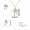 Aretes y Collar Set de Cobre Perla Brillante Cabeza de Mickey Girasol para Mujer Lujo Ligero Gama Alta Joyería al por Mayor Transfronteriza