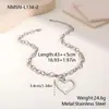 Collar de Moda Estilo Europeo y Americano Transfronterizo, Colgante de Corazón, Collar de Acero Inoxidable, Cadena para Clavícula Inspirada en Diseño Joyería de Lujo Ligero al por Mayor