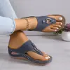 Chanclas Metálicas sin Cierre para Mujer con Diseño Hueco, Suela Gruesa Costurada, Tacón de Cuña, Chanclas de Suela Gruesa
