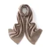 Novo cachecol de malha de cashmere liso estilo coreano outono/inverno, unissex, com design retangular vazado, pode ser usado como aquecedor de pescoço ou xale