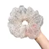Goma para el Cabello de Lunares con Organza, Tela Ligera, Lunares en Bloques de Color, Estilo Francés Retro, Moda Versátil, Tamaño Extra Grande