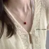 "Love Mole" Collar Coreano Ins de Corazón Rojo Elegante de Gama Alta Cadena para Clavícula de Moda Versátil~