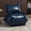 Sofá Nórdico Perezoso Cuero con Cera Aceite Retro Individual Sala de Estar Tatami Balcón Apartamento Pequeño Sillón Silla de Sofá de Hierro Forjado