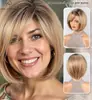 Moda europea y americana nuevo cabello corto cabello castaño conjunto flequillo de aire temperamento popular fábrica de pelucas