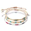 Conjunto de pulseiras Amazon pulseira de miçangas de arroz tecida à mão pulseira olho boêmio para mulheres