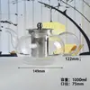 Tetera de Vidrio Resistente al Calor de Alto Borosilicato con Filtro de Acero Inoxidable Tetera Doméstica de Gran Capacidad Tetera para Juego de Té Kung Fu