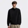 Suéter asimétrico para hombre con cuello de doble capa, gris, engrosado, estilo jersey, tejido de cuello alto, nueva colección otoño/invierno