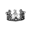 Anillo de Corona Retro de Acero de Titanio Europeo y Americano 2025 Anillo de Acero Inoxidable con Cruz para Hombre Artesanía Pulida