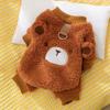 Outono e Inverno Quente Desenho Animado Cachorro Quatro Patas Roupa Urso Tração Roupa de Lã Gato Tamanho Pequeno Cachorros Bichon Cachorro de Estimação Roupa