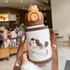 Copo Térmico Desenho Zootopia Infantil Portátil Antiderrapante Garrafa de Água com Canudo Garrafa Térmica a Vácuo