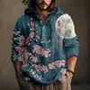 Camisa de Manga Longa Masculina de Verão Nova, Estilo Y2 Europeu e Americano, com Estampa 3D, com Capuz de Abertura Frontal, Venda Direta do Fabricante
