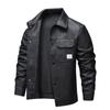 Jaqueta de Couro Nova 2025 Masculina Slim Estilo Coreano Tendência Bonita Casual Jaqueta Lapela Jaqueta de Couro