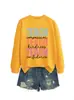 Enseñar compasión amabilidad Amazon Wish sitio independiente moda casual sudadera de otoño e invierno para mujer