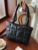 Bolso de mano estilo coreano de gran capacidad, estilo rómbico, de algodón, color liso, informal, bordado, elegante, novedad de 2024