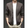 Cardigã de tricô masculino para atacado transfronteiriço 2026 outono e inverno novo moda tendência casual folgado jaqueta para homens