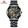 Reloj para Hombre AliExpress Transfronterizo Sol Luna Estrella Calendario Hueco Acero Inoxidable Tourbillon Cuarzo Impermeable