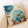 Amazon eBay transfronterizo nueva pintura decorativa de flores funda de almohada de algodón y lino cojín para coche almohada para siesta cojín