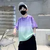 Roupas Infantis Camisetas Lisas Gradiente de Manga Curta para Meninos e Meninas Verão Algodão Puro Roupas Infantis Bebê Manga Meia-Manga Uniformes Escolares Atacado