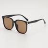 Gafas de sol estilo coreano Ins de moda vintage color té con leche para mujer, gafas de sol cuadradas de montura grande con cara redonda y protección UV