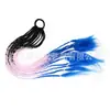 Perucas Trançadas Estilo Europeu e Americano para Mulheres, Cabelo Longo, Tranças Pequenas Coloridas, Cor Degradê, Dreadlocks de Três Fios, Rabo de Cavalo