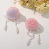 Super fada coreana gaze de seda brilhante rosa pérola borla diy acessórios de cabelo feitos à mão grampo de cabelo feminino acessórios de vestuário atacado