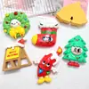 Accesorios Navideños de Resina Lindos con Ojos de Dibujo Animado Materiales de Parche Decoración Colgante para Funda de Teléfono Accesorios para el Cabello Pegamento de Crema DIY