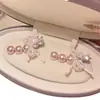 Clip para Flequillo Lateral con Lazo de Perlas Rosas y Blancas de Alta Calidad para Niña Perla Clip de Pico de Pato Accesorio para el Cabello Dulce de Nicho para Mujer
