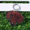 Chaveiro Acrílico Cartoon Plano com Pingente de Cabeça de Cachorro Dachshund, Pequeno Presente Personalizado 2D