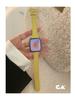 Serie de Té con Leche ~ Correa de Cuero para iWatch de Piel de Becerro con Patrón Suave de Lichi Adecuada para Apple Watch S10896