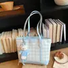 Bolso tote a cuadros de moda estilo coreano para mujer, nuevo de moda 2026, gran capacidad, casual, para ir al trabajo, de hombro, debajo del brazo