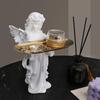 Adornos de ángel vintage de estilo europeo, estatua de yeso de resina de estilo americano, escultura de angelita, accesorios de decoración de escritorio